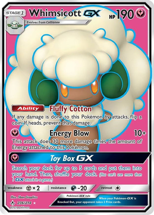 Whimsicott GX 206/214 - Monster Mart - Pokémon Cards Australia