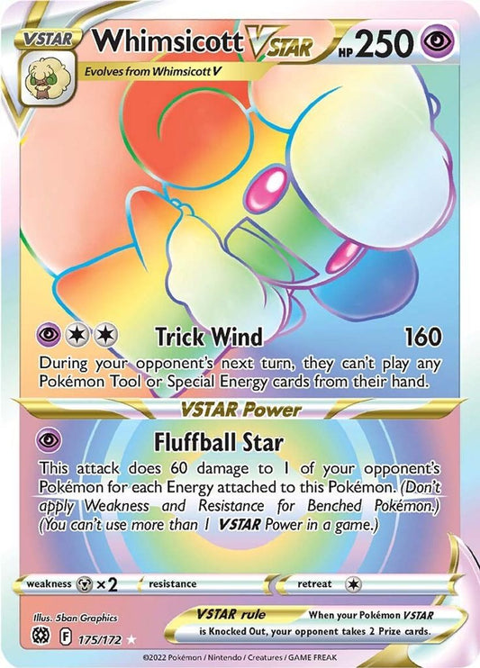 Whimsicott VSTAR Rainbow 175/172 - Monster Mart - Pokémon Cards Australia