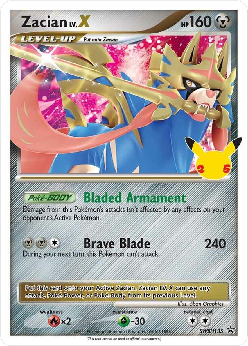 Zacian LV.X SWSH135 - Monster Mart - Pokémon Cards Australia