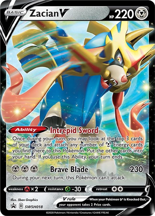 Zacian V SWSH018 - Monster Mart - Pokémon Cards Australia