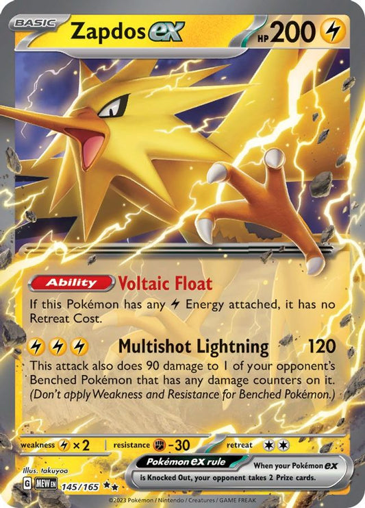 Zapdos EX 145/165 - Monster Mart - Pokémon Cards Australia