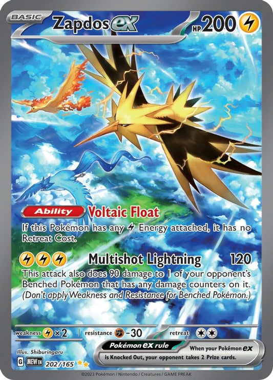 Zapdos EX 202/165 - Monster Mart - Pokémon Cards Australia