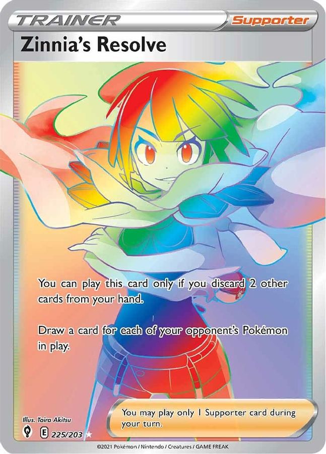 Zinnia's Resolve Rainbow Trainer 225/203 - Monster Mart - Pokémon Cards Australia